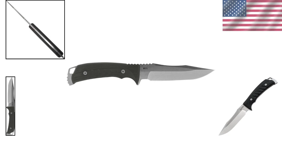 Drop Point Tactical Knife - 5 Inch S35VN Steel Blade with Micarta & Kydex Sheath - Image 2 of 4