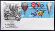 Scott 2032 2033 2034 2035 2035A FDC Hot Air Balloons Series BLK4 Art Craft