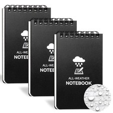 3 Pack Waterproof Notebook Small Pocket Notepad for Outdoor Home Office School