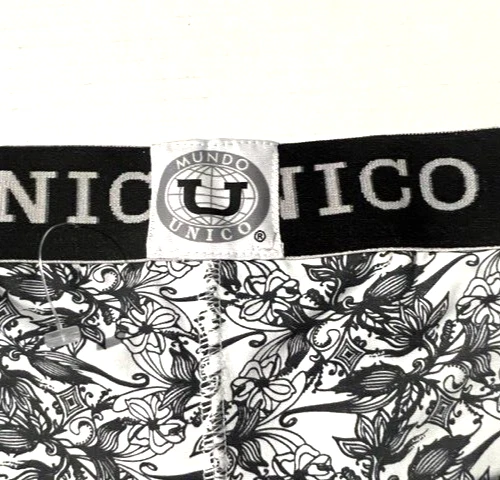 New MUNDO UNICO Mens Black Wht Print Microfiber Trunk Boxer Brief Underwear sz S - Image 4 of 4