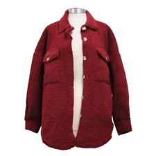 Good American SHERPA SHACKET GCJ806 TEAMCARDINAL001 Size 00/0 (XXS/XS)