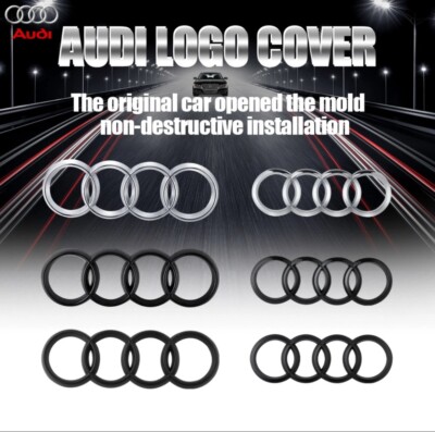 Kit Stemma Loghi Anelli Audi Q3 8U Ant. Post. 40 TFSI NERO - Foto 8