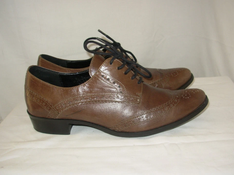 MINELLI Zapatos Richelieu Mujer T.39 Cuero Marrón - Imagen 2 de 4