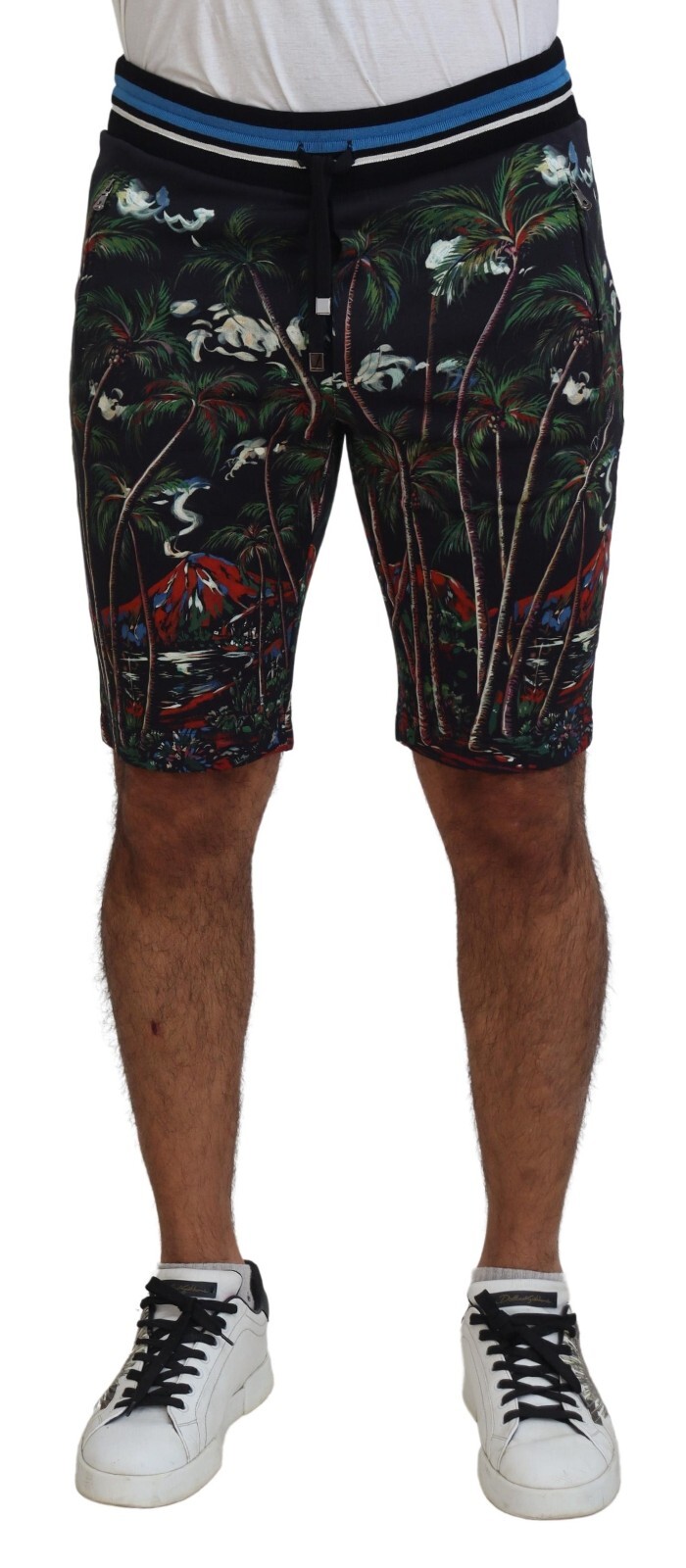 DOLCE - GABBANA Шорты хлопковые разноцветные с принтом вулкана повседневные IT44W30XS 600usd 30090₽