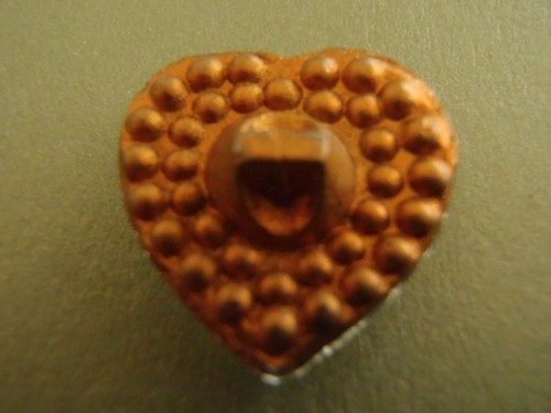Rare Large Glass Heart Button clear 18mm shank jewelry knit sew collect. - Picture 3 of 3
