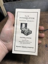 No 84 Interrupter Accessory Apparatus Western Electric Telegraph Instructions