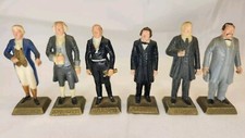 Lot of 6 Vtg Marx 1960s Mini Presidents 2.75" Plastic Figures Jefferson Adams