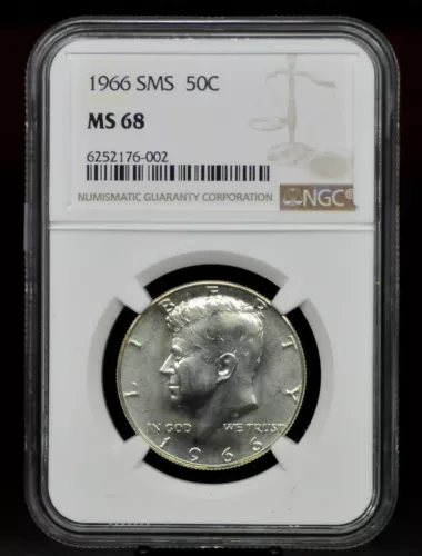 1966 SMS NGC MS68 Kennedy Half Dollar [101DUD]