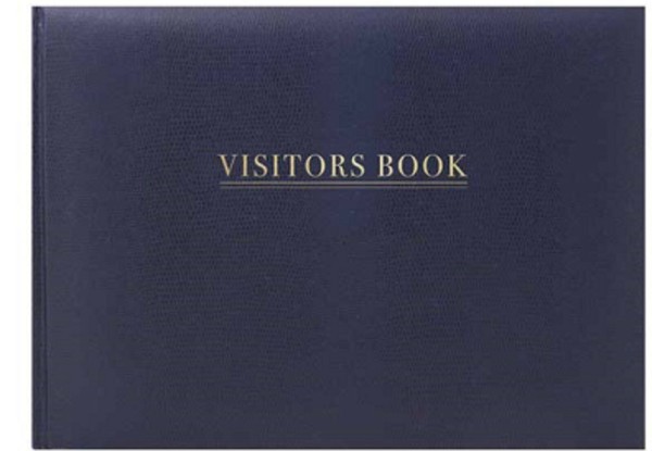 Libro de visitantes recepción invitado inicio y salida registro de seguimiento y rastreo para negocios - azul