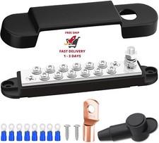 Bloque de distribución de energía marina de 1/4", barra colectora de batería