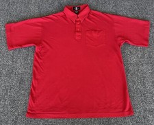 Oak Creek Mens M VTG 80s 90s Pocket Polo Shirt Red Basic Minimalist