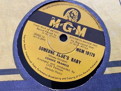 CONNIE FRANCIS: SOMEONE ELSE'S BOY / BREAKIN' IN A BRAND NEW BROKEN HEART 78.rpm
