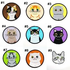 Funny Cat Kitten Patch Breeds Pet Kid Cartoon Artwork Emblem for Iron on Clothes