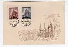 WW II GERMANY OCCUP. BOHEMIA MORAVIA # 88-9 ST VITUS CATHEDRAL FDC CACHET CARD