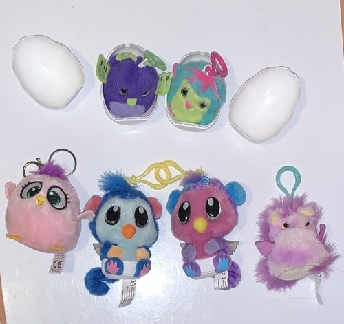 Menge 6 Hatchimals Plüsch Tasche Rucksack Clip Schlüsselanhänger Schlüsselring Jungtiere Ei - Bild 4 von 4