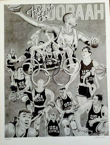 1992 The Last Hooraah Lithograph #171  USA Basketball Olympic Team  w/Cert.