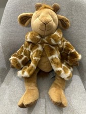 15" Russ Berrie Gisella Giraffe Bean Plush Salon Success in Fur Coat UK Edition