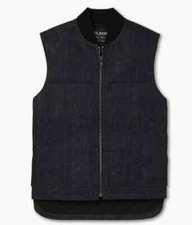 Filson Men's Denim Insulated Work Vest 20227928 Raw Indigo Dark Cotton Primaloft