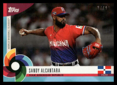 2023 Topps WBC Global Stars Sandy Alcantara Aqua Blue Parallel #'d /99 D.R.