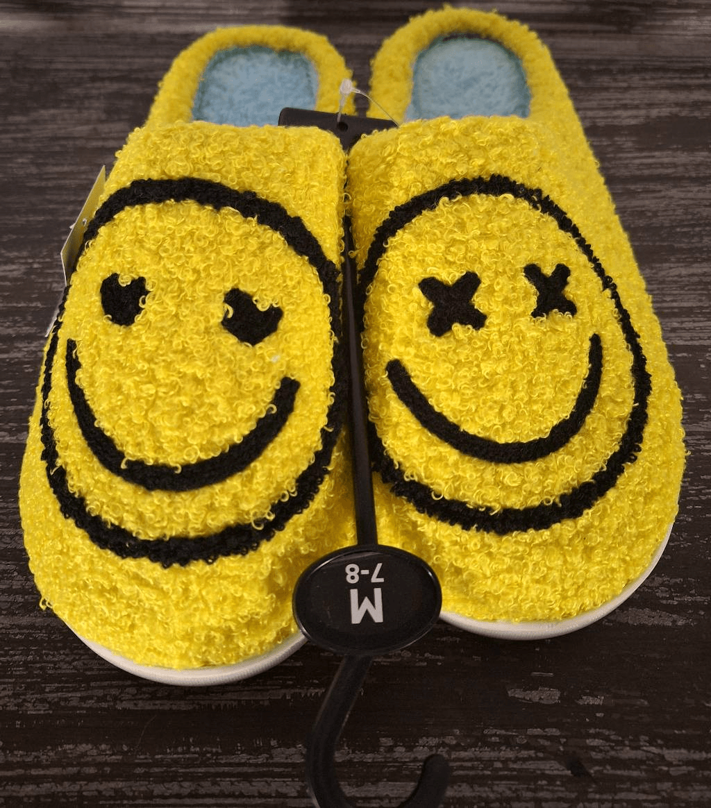 PANTOFOLA D’ORO Ciabatta Adulto Gialla Faccia Sorridente Taglia Media 7 8 NUOVA