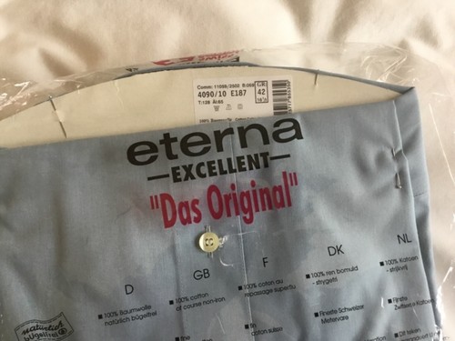 Eterna excellent men’s dress formal duck egg blue shirt 42 16.5 - Picture 3 of 3