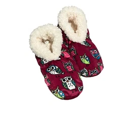 Lazy One Fuzzy Feet Slippers NIGHT OWL Women 7-9 NonSkid Comfy Cozy Washable NEW