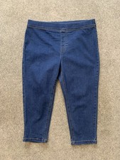 Tu Denim High Rise Cropped Jeggings Stretch Blue UK 18