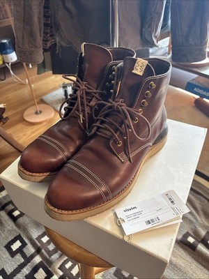Visvim Virgil Cap-Folk Boots Dark Brown Leather M12 US 12 w/ Box