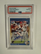 2024 Panini Score Ladd McConkey PSA 10 GEM MT Rookie Auto RC #328 LA Chargers