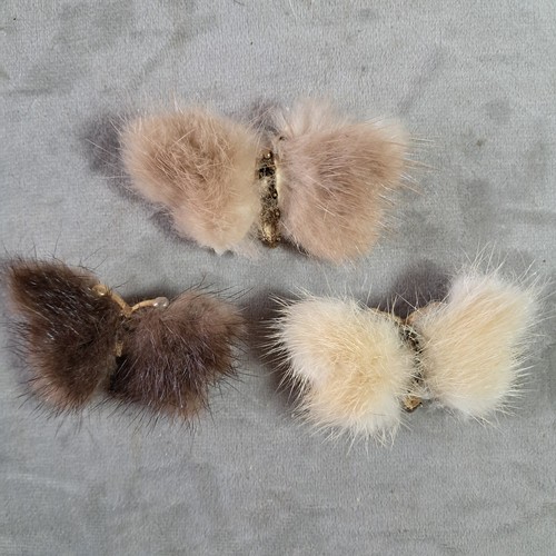 Vintage Nerz Pelz Schmetterling Broschen x9, Ersatz/Reparatur (Beschädigung/fehlende Steine) - Bild 6 von 15