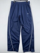 Vintage Y2K Nike Men Large Blue Mesh Lined Windbreaker Track Pants Baggy Striped