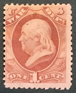SCOTT# 083 M-H O/G DEPT OF THE WAR DEPT CAT $240
