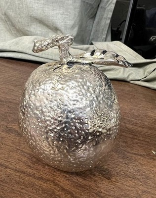  LOVELY SILVERPLATE ORANGE TABLE DECORATION 3-1/2'' DIAMETER