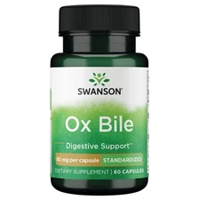 Swanson Ox Bile - Standardized 90 mg 60 Caps (1 Pack)