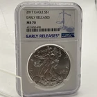 2017 American Silver Eagle Early Releases MS70 NGC 1oz .999 Slab