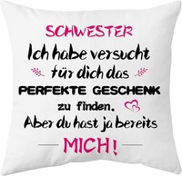 Kissenbezug 40X40Cm Weiß Geschenk FüR Schwester Geburtstag Weihnachten