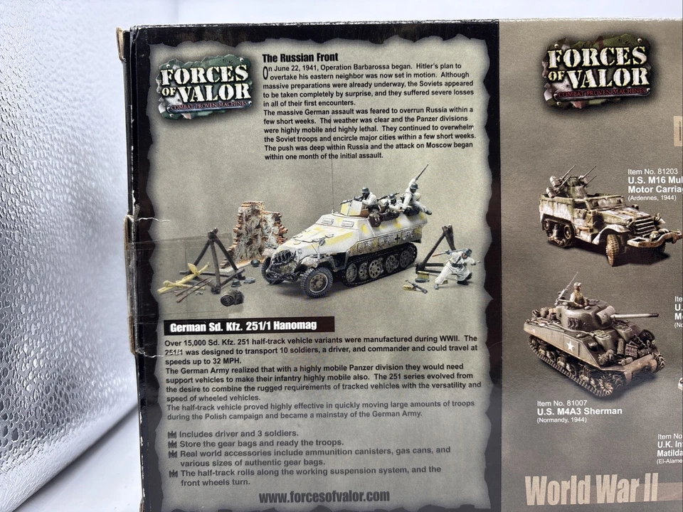 Fuerzas del Valor 81010 2004 German Sd. Coche. 251/1 Hanomag Kursk 1943 1:32 DieCast Foto 4 de 4