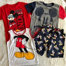 Disney Mickey Mouse Boys 4-Piece Clothing Set T-Shirts  Shorts Size 7-8