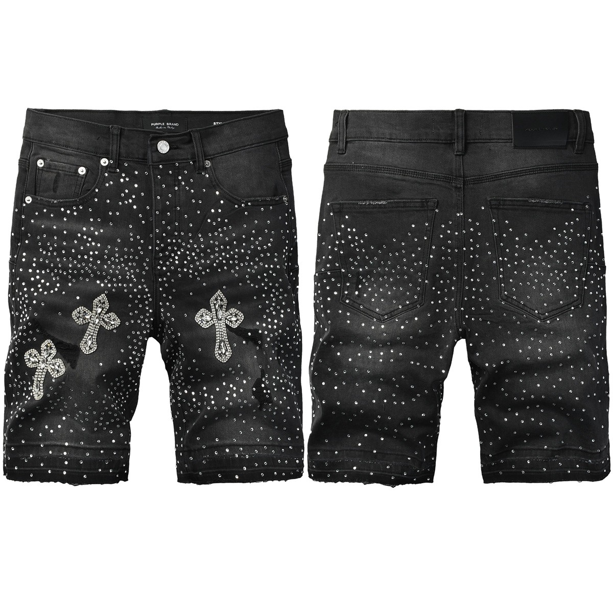 2026 New Purple Brand men's fashion splash-ink Slim fit jeans