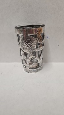 925 Silber / Glas Becher. 56 mm. M. U. Mexico Sterling. S.N.R. Hand gearbeitet.