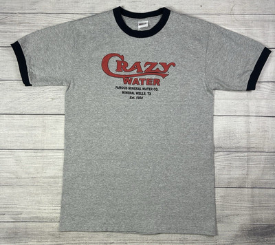 Vintage Crazy Water Ringer T Shirt Medium Mineral Wells TX Texas Graphic