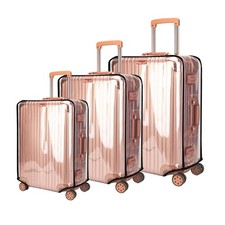 3 PCS Thicken Clear Luggage Cover Protector, Transparent PVC Suitcase Cover