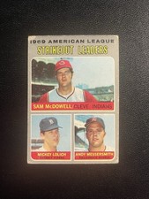 1970 Topps Baseball Card #72 A.L. Strikeout Leaders   Lolich, McDowell