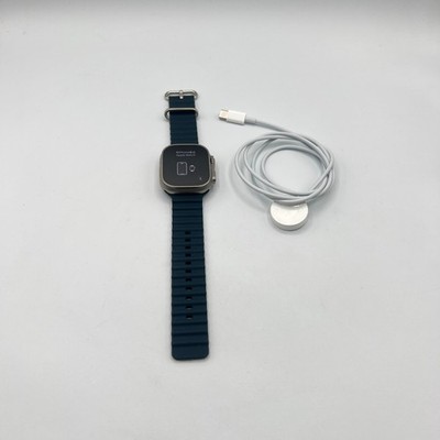 Apple Watch Ultra 49mm Titanium Case with Midnight Ocean Band - Good