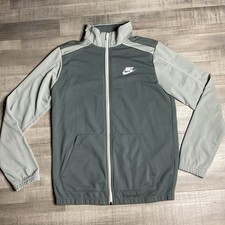 Nike Sportswear Track Jacket Windbreaker Futura Full Zip Gray Youth Large YL
