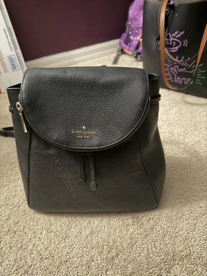 Kate Spade Leila Medium Flap Backpack – Black Pebbled Leather Amazon.com: KATE SPADE NEW YORK Leila Medium Flap-Backpack  main image 4