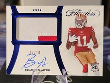 2020 PANINI FLAWLESS ROOKIE PATCH SAPPHIRE AUTO #RPA-BAI Brandon Aiyuk #07/10 🔥