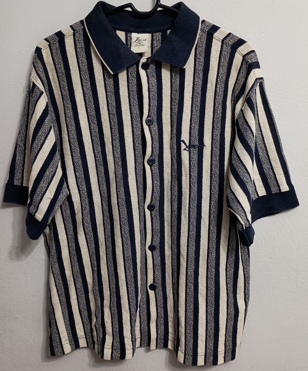Vintage 90's JNCO Mens s/s Stripped Shirt polo Size 2 ?large