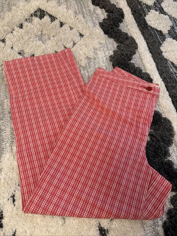Pink Stretch Eddie Bauer Capri Plaid Sz 6 
