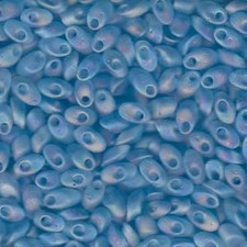 Matte Transparent Aqua AB Miyuki Long Magatama Beads 4x7mm LMA-148FR-TB 